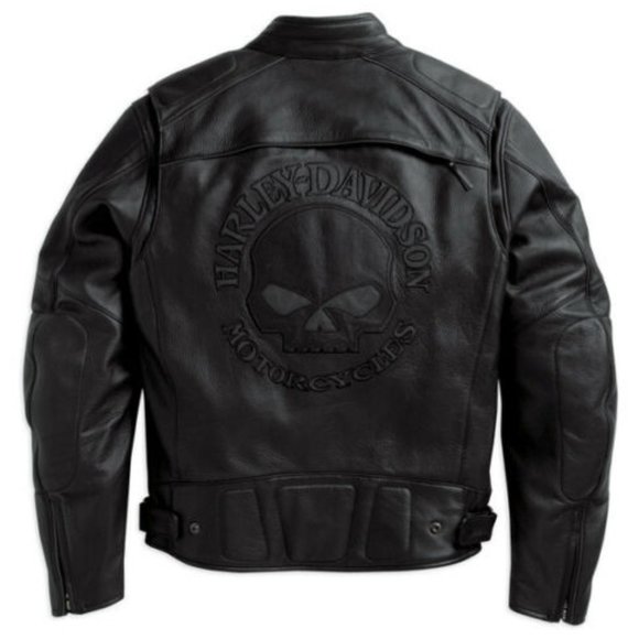 Harley-Davidson Other - Harley Davidson Leather Reflective Skull Jacket